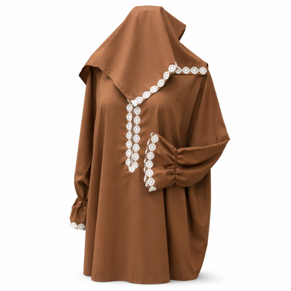 جلال صلاة قطني مع شيلة متصلة باللون البني